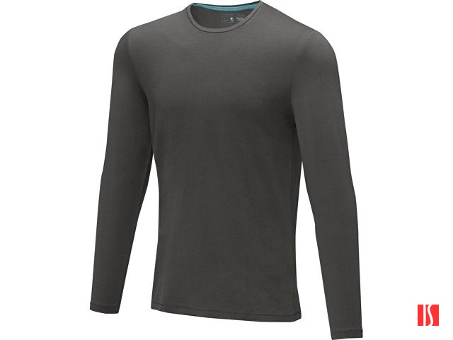 Ponoka мужская футболка из органического хлопка, длинный рукав, storm grey