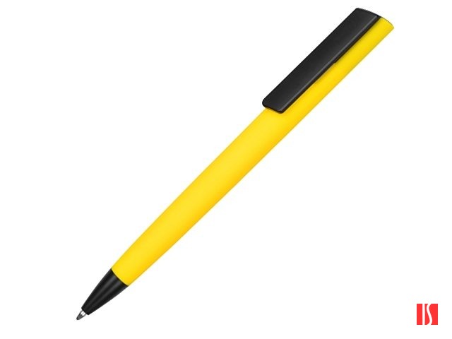 Ручка пластиковая soft-touch шариковая «Taper», желтый/черный