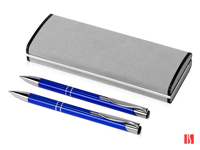 Набор "Dublin": ручка шариковая, карандаш механический, ярко-синий в бархатном футляре