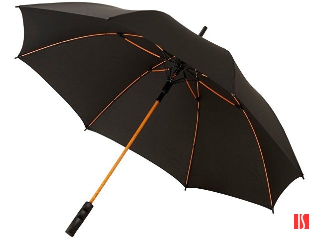 Зонт-трость "Spark" полуавтомат 23", черный/оранжевый