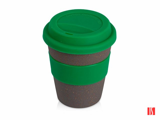 Стакан с силиконовой крышкой "Café", зеленый
