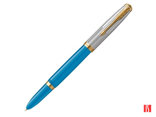 Перьевая ручка Parker 51 Premium Turquoise GT перо; M/F, чернила: Black,Blue, в подарочной упаковке.