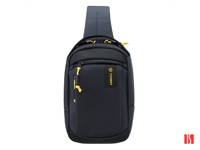 Рюкзак TORBER VOYAGE на одно плечо, серый, полиэстер 900D, 20х10х30 см, 5 л