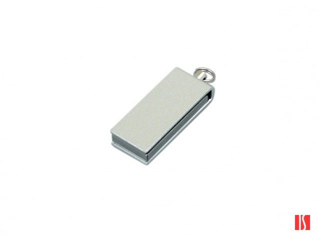 Флешка с мини чипом, минимальный размер, цветной  корпус, 16 Гб, серебристый