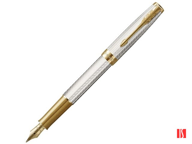 Перьевая ручка Parker Sonnet Silver Mistral GT, перо: M, цвет чернил: black, в подарочной упаковке