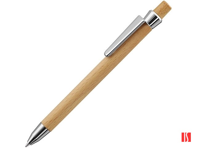 Ручка шариковая деревянная "BEECH", черный, 1 мм, светло-коричневый