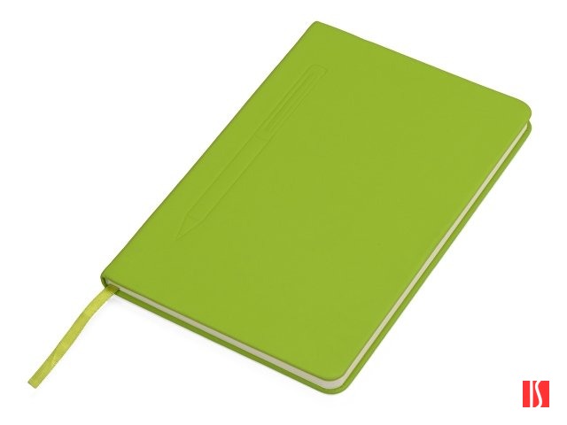 Блокнот А5 "Magnet" 14,3*21 с магнитным держателем для ручки, зеленое яблоко