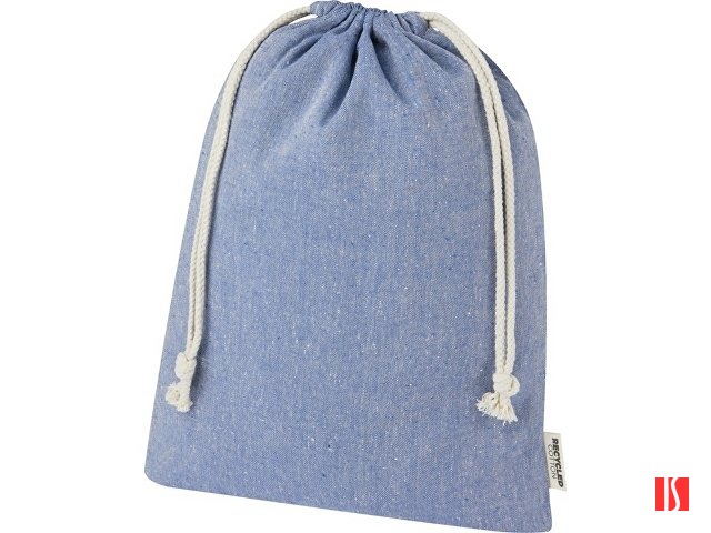 Большая подарочная сумка Pheebs объемом 4 л из хлопка плотностью 150 г/м², переработанного по стандарту GRS, синий