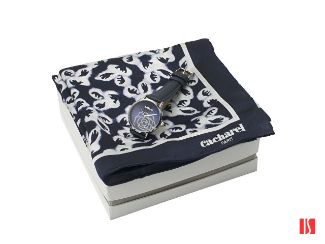 Подарочный набор: часы наручные женские, шелковый платок. Cacharel