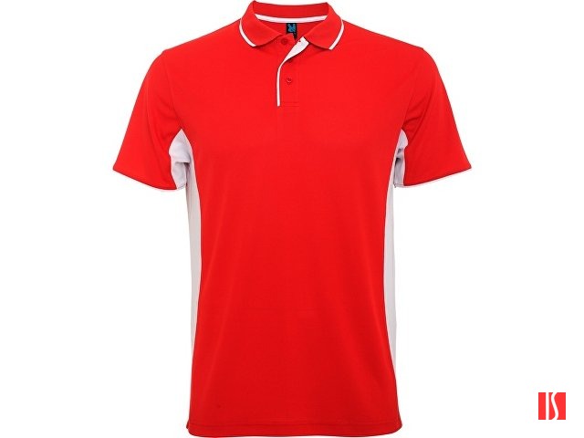 Рубашка поло "Montmelo" мужская с длинным рукавом, красный/белый
