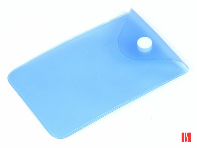 Прозрачный кармашек PVC, синий цвет