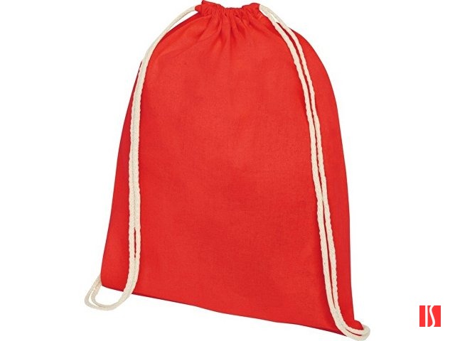 Рюкзак со шнурком Tenes из хлопка плотностью 140 г/м2, красный