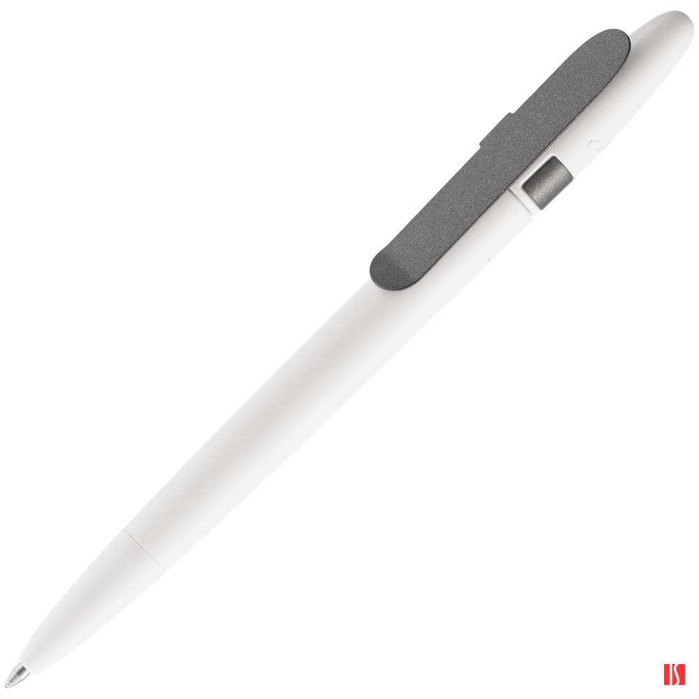 Ручка шариковая Prodir DS5 TSM Metal Clip, белая с серым