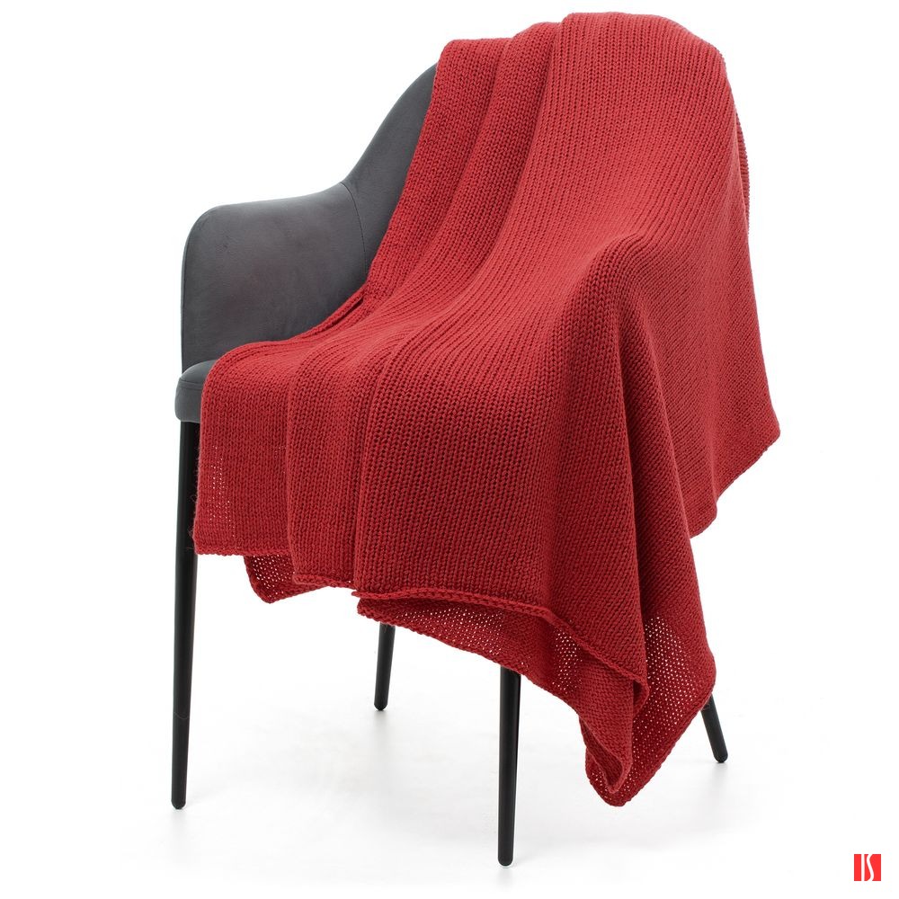 Плед Knitly, красный (коралл)