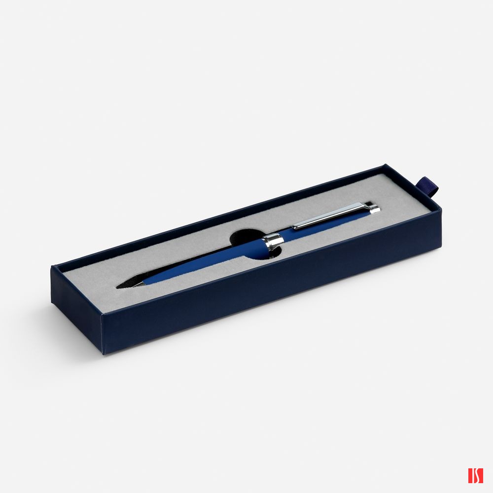 Ручка шариковая Broad Ring Soft Touch в футляре, синяя