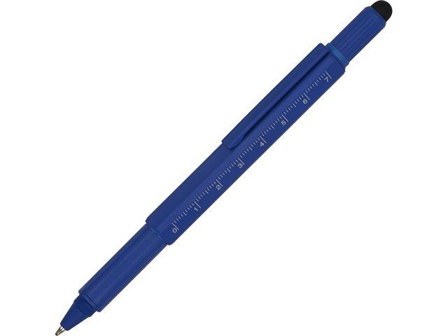 Ручка шариковая металлическая "Tool", синий. Встроенный уровень, мини отвертка, стилус (Р)