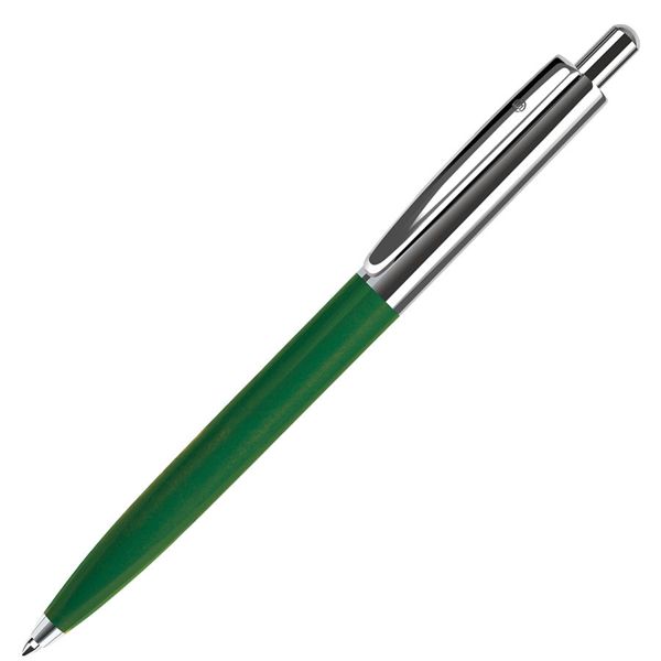 BUSINESS, ручка шариковая, зеленый/серебристый, металл/пластик