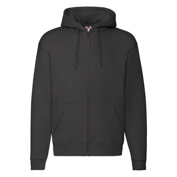 Толстовка мужская "PREMIUM HOODED SWEAT JACKET", черный_S, 70% х/б, 30% п/э, 280 г/м2